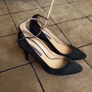 Ralph Lauren Purple Label Black Suede Heels